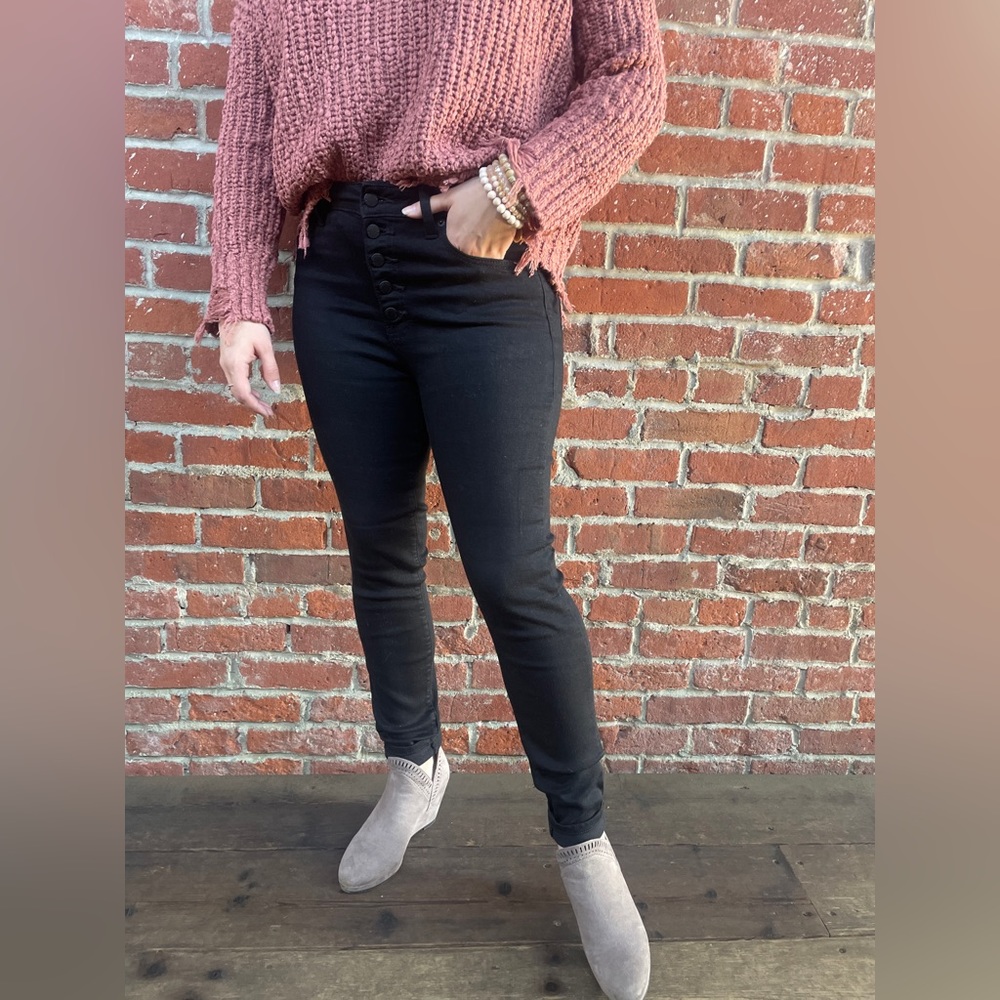 Taylor Black Denim High-Waisted Jeans